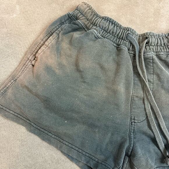 Urban Outfitters Gray Faded Bleached Sweat Shorts Drawstring Waist Pull On S - Picture 2 of 9